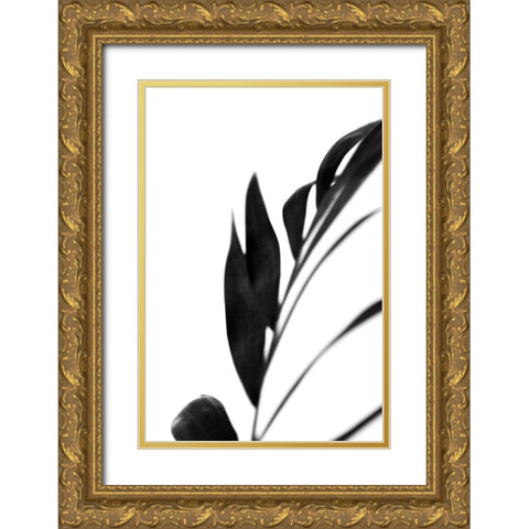 Black Palms III Gold Ornate Wood Framed Art Print with Double Matting by Stramel, Renee W.