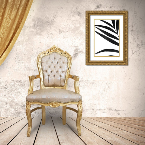 Black Palms VI Gold Ornate Wood Framed Art Print with Double Matting by Stramel, Renee W.