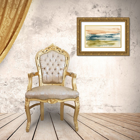 Blended Horizon I Gold Ornate Wood Framed Art Print with Double Matting by Goldberger, Jennifer