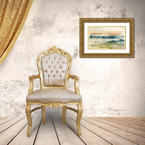 Blended Horizon II Gold Ornate Wood Framed Art Print with Double Matting by Goldberger, Jennifer