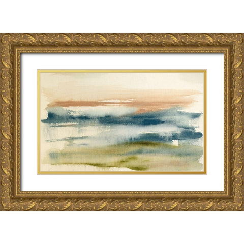 Blended Horizon II Gold Ornate Wood Framed Art Print with Double Matting by Goldberger, Jennifer