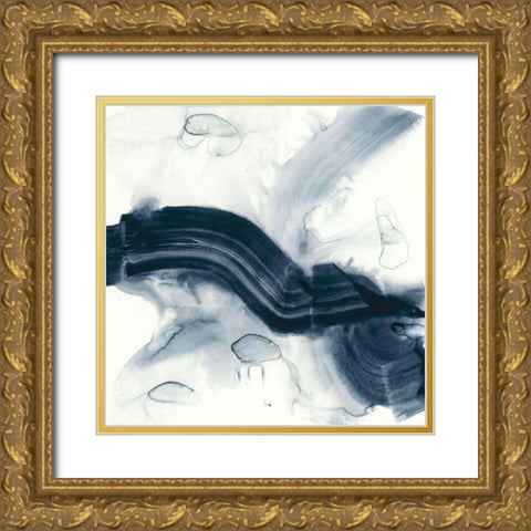 Ribbon Horizon I Gold Ornate Wood Framed Art Print with Double Matting by Goldberger, Jennifer