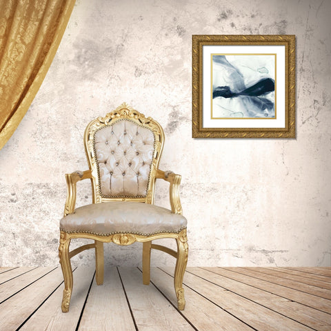 Ribbon Horizon II Gold Ornate Wood Framed Art Print with Double Matting by Goldberger, Jennifer