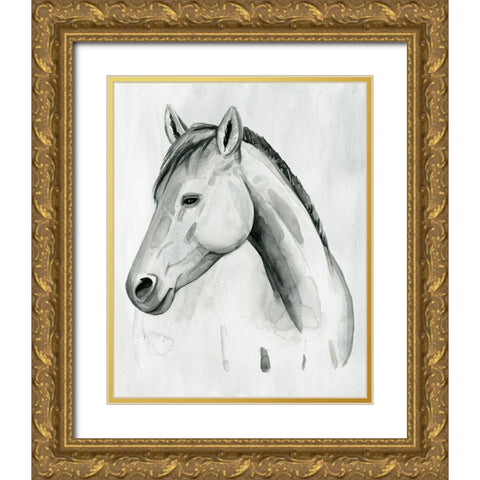 Silver Gelding II Gold Ornate Wood Framed Art Print with Double Matting by Popp, Grace