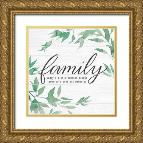 Family on Shiplap I Gold Ornate Wood Framed Art Print with Double Matting by Popp, Grace