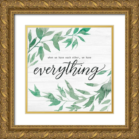 Family on Shiplap II Gold Ornate Wood Framed Art Print with Double Matting by Popp, Grace