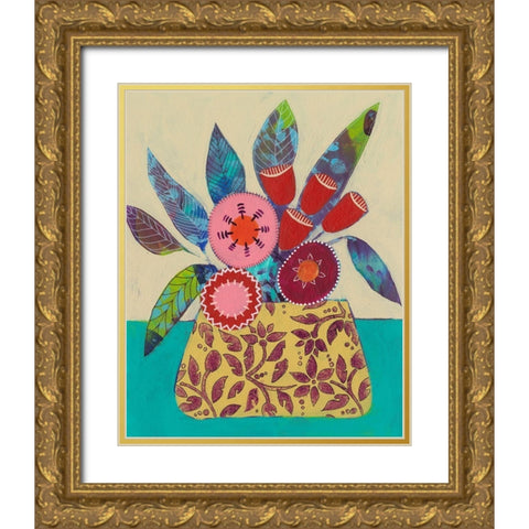 Boheme Floral I Gold Ornate Wood Framed Art Print with Double Matting by Moore, Regina