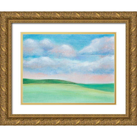 Soft Sky I Gold Ornate Wood Framed Art Print with Double Matting by Moore, Regina