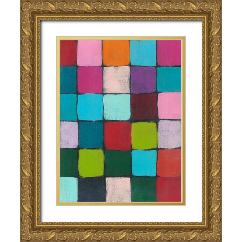 Colorful Harmony I Gold Ornate Wood Framed Art Print with Double Matting by Moore, Regina