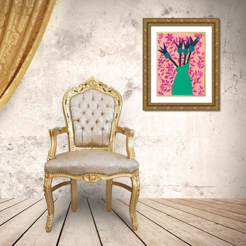 Graphic Vase I Gold Ornate Wood Framed Art Print with Double Matting by Moore, Regina
