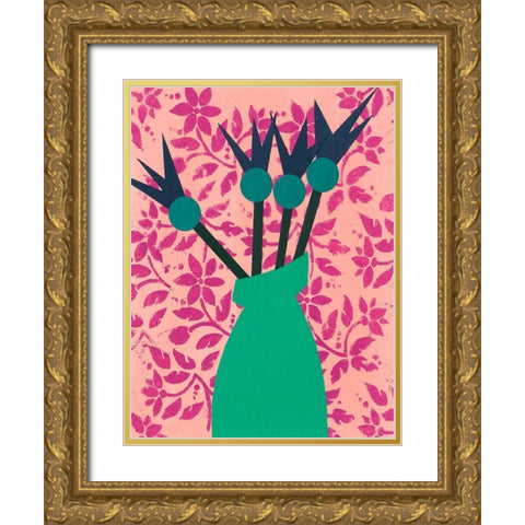 Graphic Vase I Gold Ornate Wood Framed Art Print with Double Matting by Moore, Regina