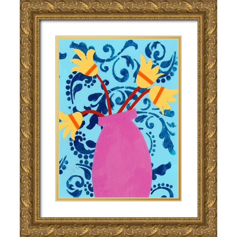 Graphic Vase II Gold Ornate Wood Framed Art Print with Double Matting by Moore, Regina