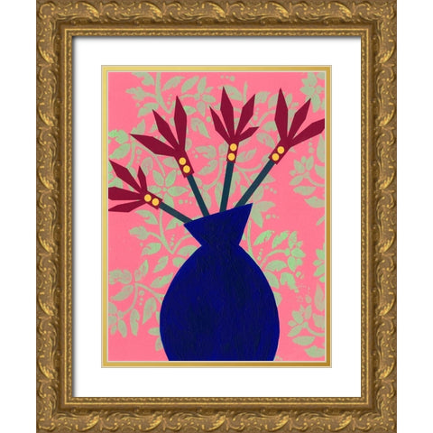 Graphic Vase IV Gold Ornate Wood Framed Art Print with Double Matting by Moore, Regina