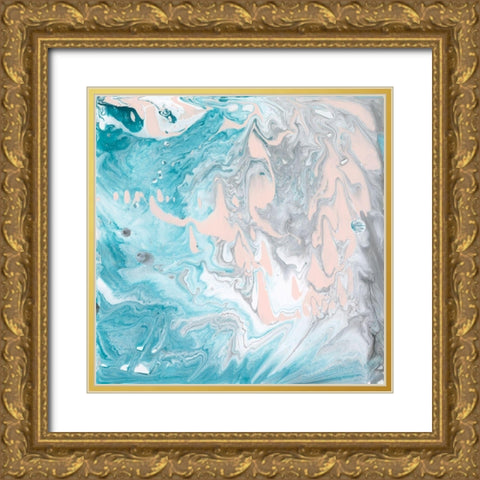 Pastel Swirl I Gold Ornate Wood Framed Art Print with Double Matting by Holland, J.