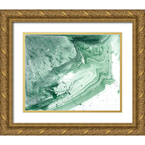 Marbled Malachite I Gold Ornate Wood Framed Art Print with Double Matting by Studio W