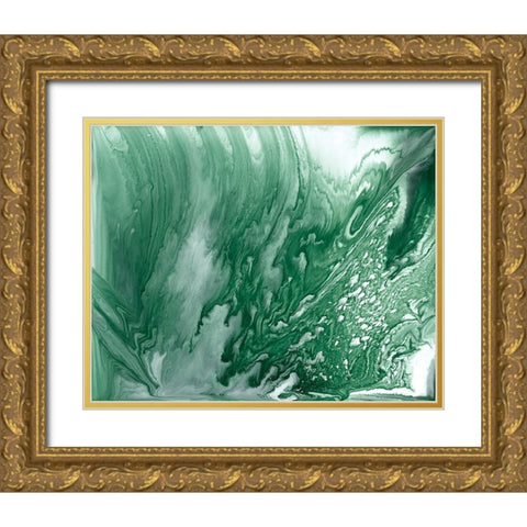 Marbled Malachite II Gold Ornate Wood Framed Art Print with Double Matting by Studio W