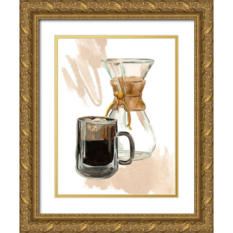 Morning Coffee I Gold Ornate Wood Framed Art Print with Double Matting by Wang, Melissa