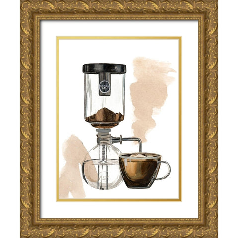 Morning Coffee II Gold Ornate Wood Framed Art Print with Double Matting by Wang, Melissa