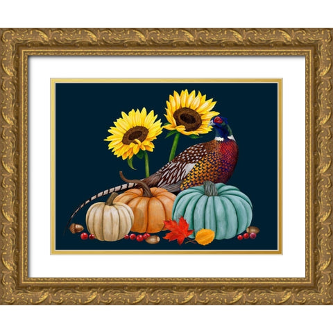 Pheasant Harvest I Gold Ornate Wood Framed Art Print with Double Matting by Popp, Grace
