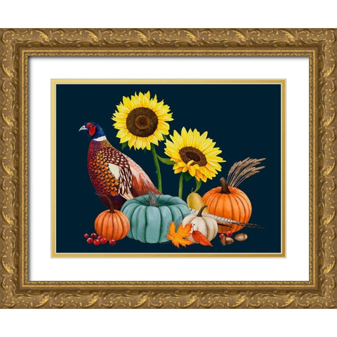 Pheasant Harvest II Gold Ornate Wood Framed Art Print with Double Matting by Popp, Grace