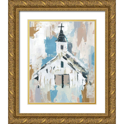 Sunday Chapel I Gold Ornate Wood Framed Art Print with Double Matting by Warren, Annie