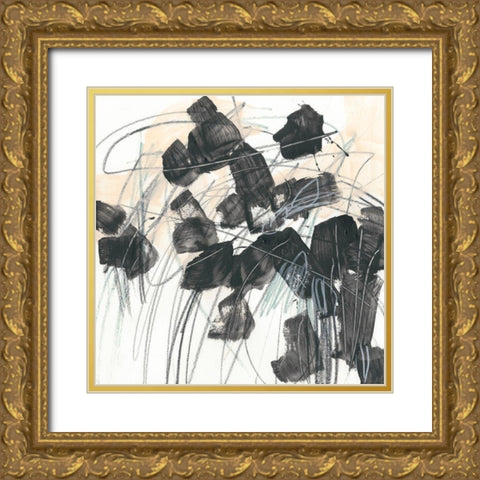 Scramble IV Gold Ornate Wood Framed Art Print with Double Matting by Vess, June Erica