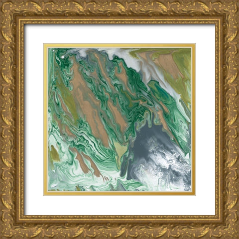 Verdant Swirl I Gold Ornate Wood Framed Art Print with Double Matting by Studio W
