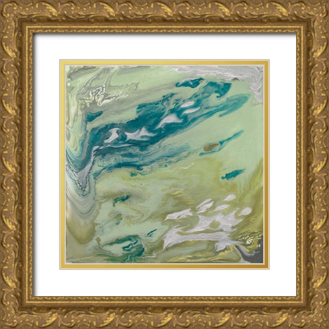 Verdant Swirl II Gold Ornate Wood Framed Art Print with Double Matting by Studio W