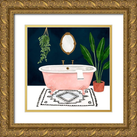 Boho Bath II Gold Ornate Wood Framed Art Print with Double Matting by Borges, Victoria