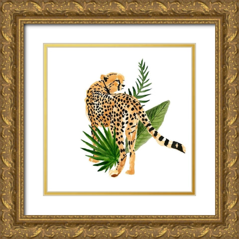 Cheetah Outlook III Gold Ornate Wood Framed Art Print with Double Matting by Warren, Annie