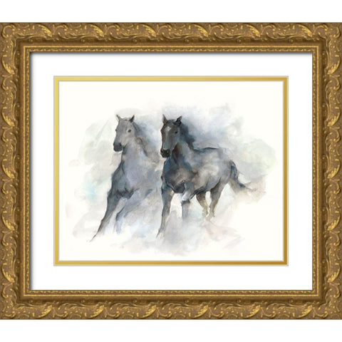 Run Free II Gold Ornate Wood Framed Art Print with Double Matting by Harper, Ethan