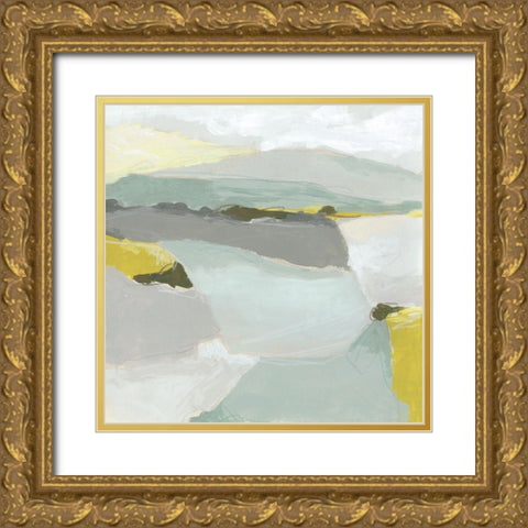 Citron Ridgeline I Gold Ornate Wood Framed Art Print with Double Matting by Vess, June Erica