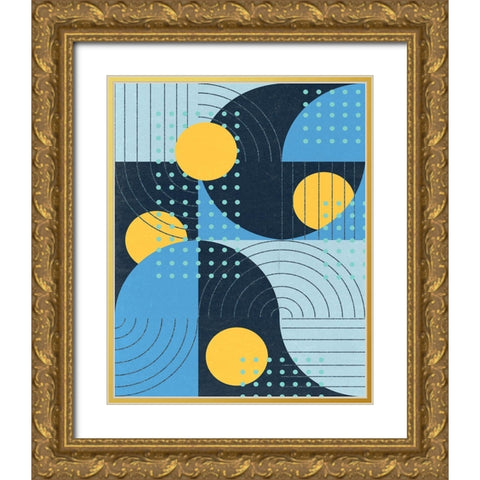 Moonlit Surf I Gold Ornate Wood Framed Art Print with Double Matting by Wang, Melissa