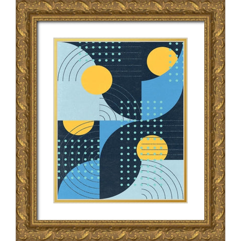 Moonlit Surf II Gold Ornate Wood Framed Art Print with Double Matting by Wang, Melissa