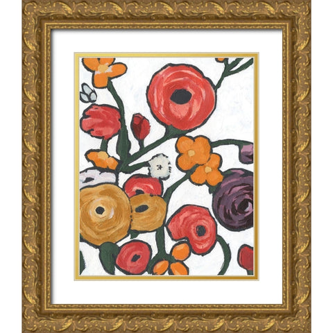 Stretching Blooms I Gold Ornate Wood Framed Art Print with Double Matting by Warren, Annie