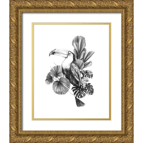 Toucan Toile I Gold Ornate Wood Framed Art Print with Double Matting by Scarvey, Emma