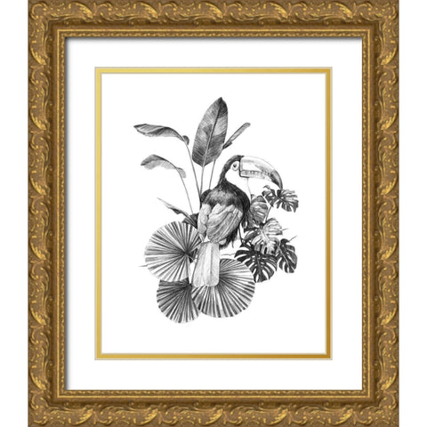 Toucan Toile II Gold Ornate Wood Framed Art Print with Double Matting by Scarvey, Emma