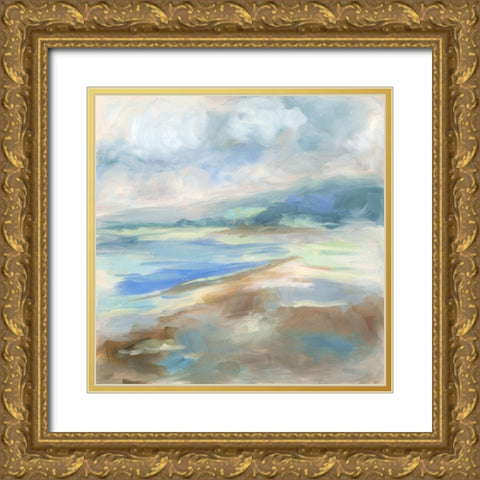 Ocean Breeze Gold Ornate Wood Framed Art Print with Double Matting by Keusder, Danusia