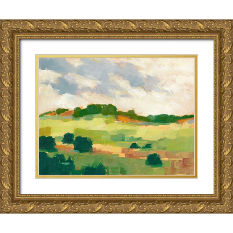 Scattered Trees II Gold Ornate Wood Framed Art Print with Double Matting by Harper, Ethan