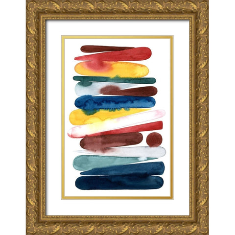 Rainbow Strata I Gold Ornate Wood Framed Art Print with Double Matting by Popp, Grace