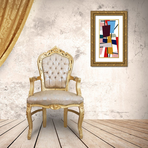 Polygon Mobile I Gold Ornate Wood Framed Art Print with Double Matting by Vess, June Erica