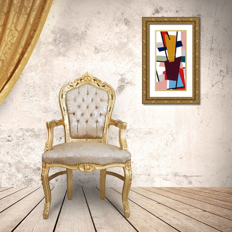 Polygon Mobile II Gold Ornate Wood Framed Art Print with Double Matting by Vess, June Erica