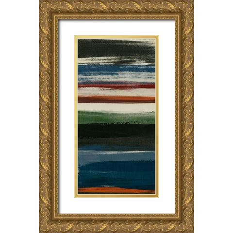 Lodge Strata I Gold Ornate Wood Framed Art Print with Double Matting by Vess, June Erica