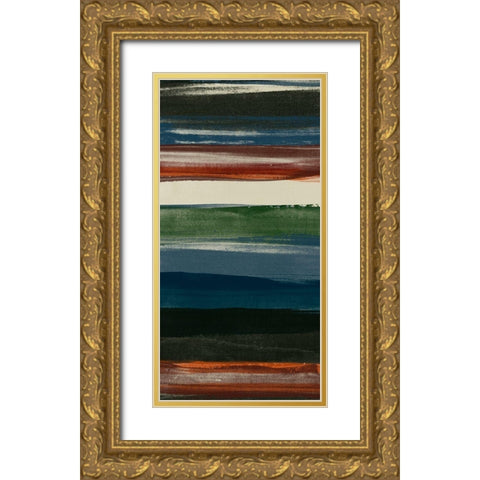 Lodge Strata IV Gold Ornate Wood Framed Art Print with Double Matting by Vess, June Erica