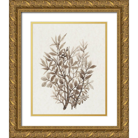 Leaf Arrangement IV Gold Ornate Wood Framed Art Print with Double Matting by OToole, Tim