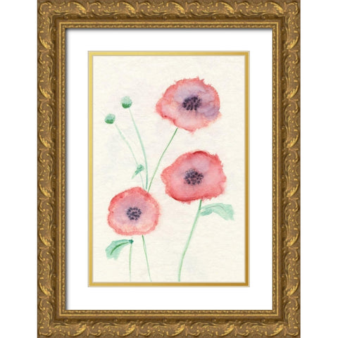 Petite Fleur I Gold Ornate Wood Framed Art Print with Double Matting by Ludwig, Alicia