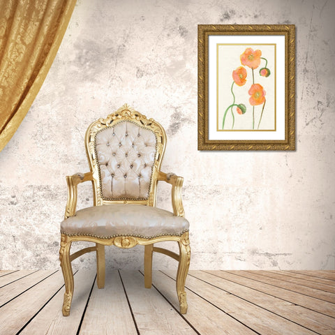 Petite Fleur III Gold Ornate Wood Framed Art Print with Double Matting by Ludwig, Alicia