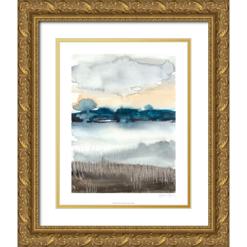 Lakeview Sunset I Gold Ornate Wood Framed Art Print with Double Matting by Goldberger, Jennifer