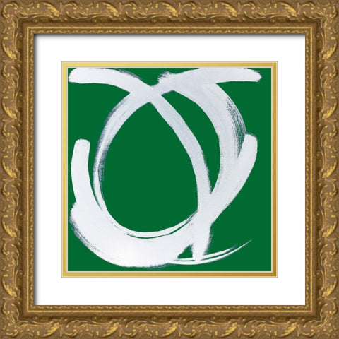 Custom Intersection in Deep Green I Gold Ornate Wood Framed Art Print with Double Matting by Jerry, Alison