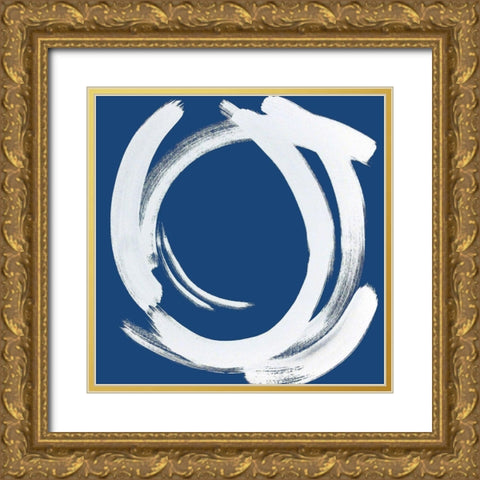 Custom Intersection in Indigo II Gold Ornate Wood Framed Art Print with Double Matting by Jerry, Alison